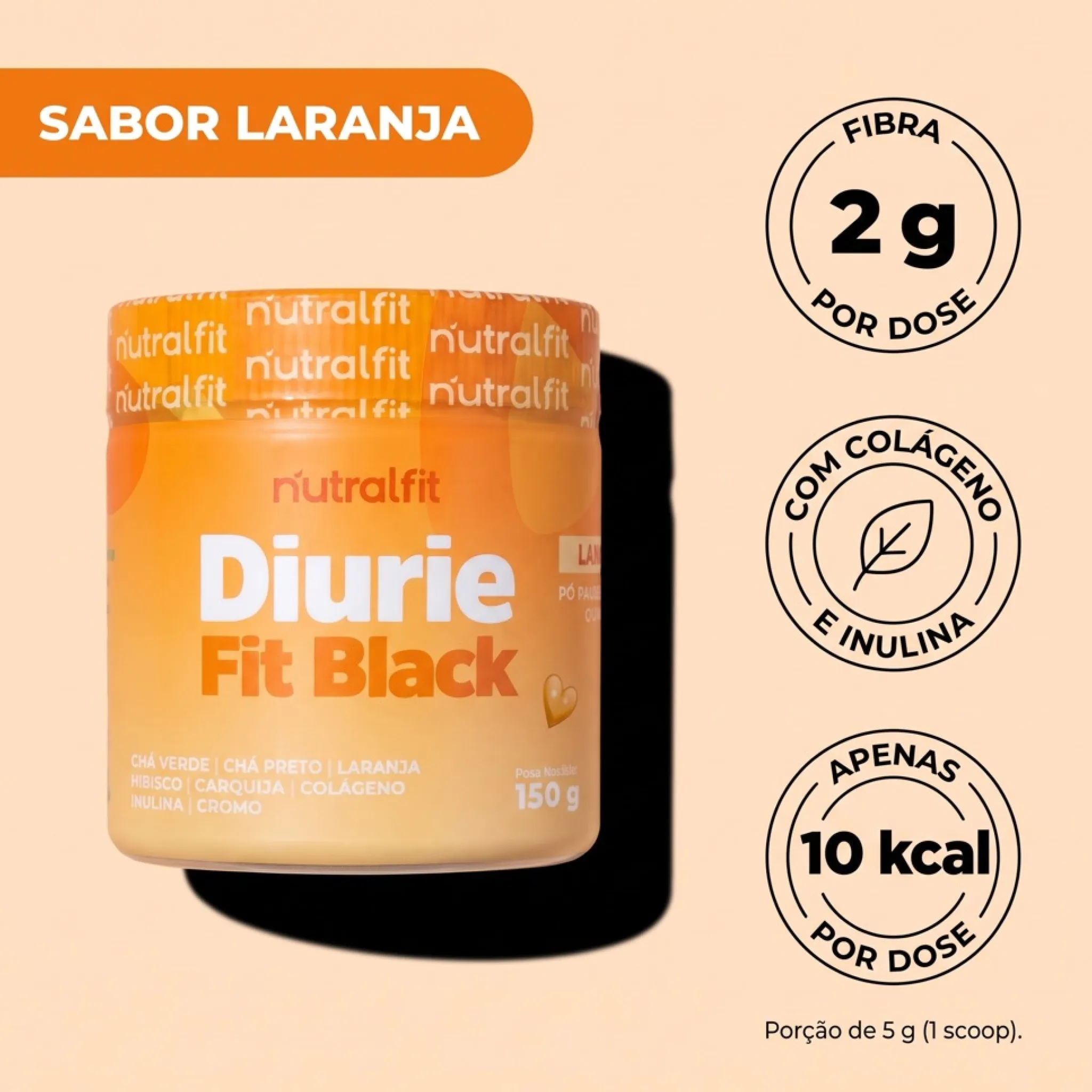 Diurie Fit Black sabor laranja