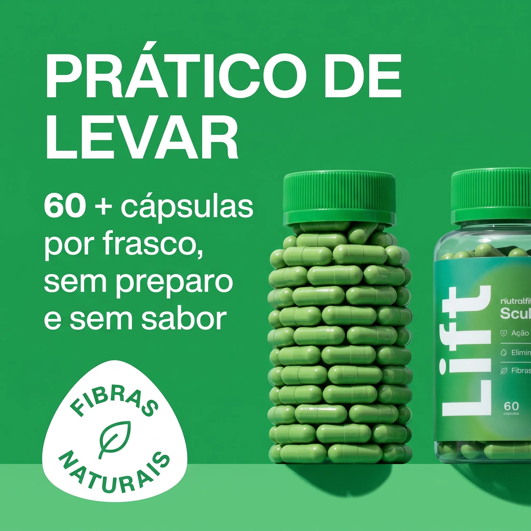Prático de levar: 60 cápsulas