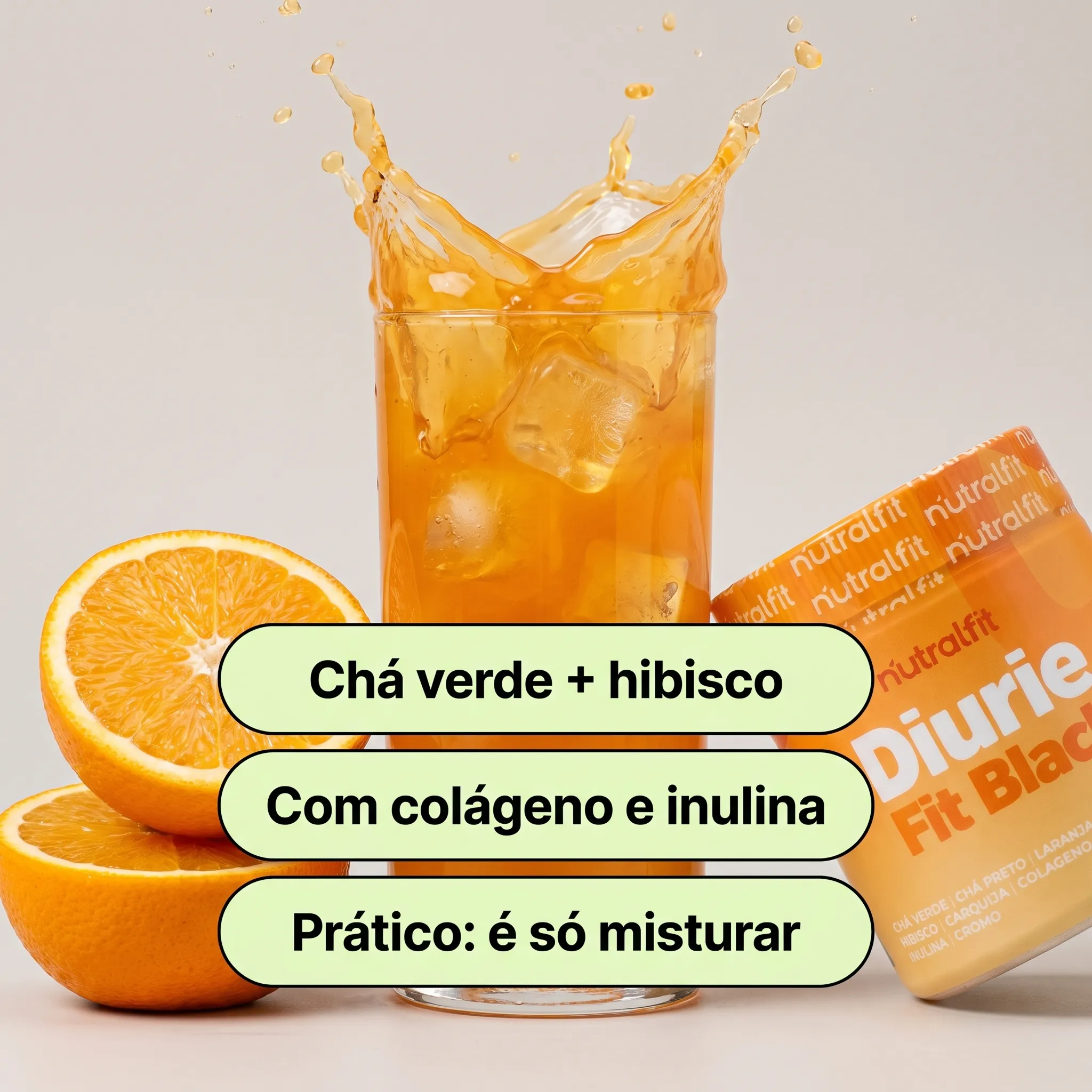Copo de Diurie Fit Black laranja